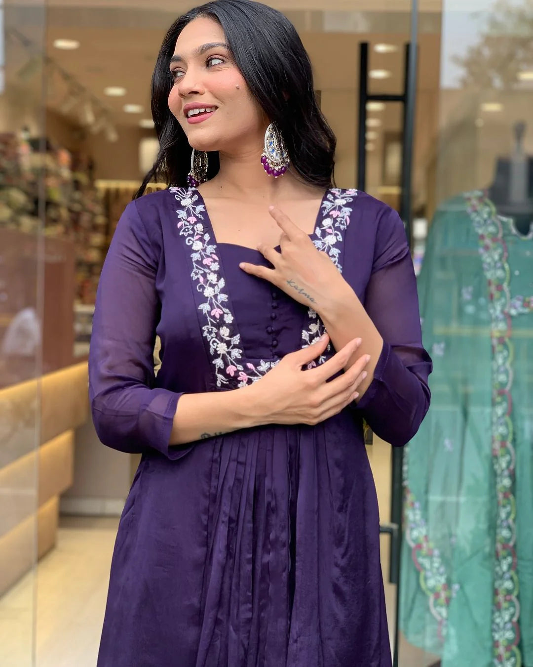 WOMEN ANARKALI STRAIGHT KURTA SET