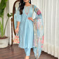 WOMEN LEHERIYA KURTA SET