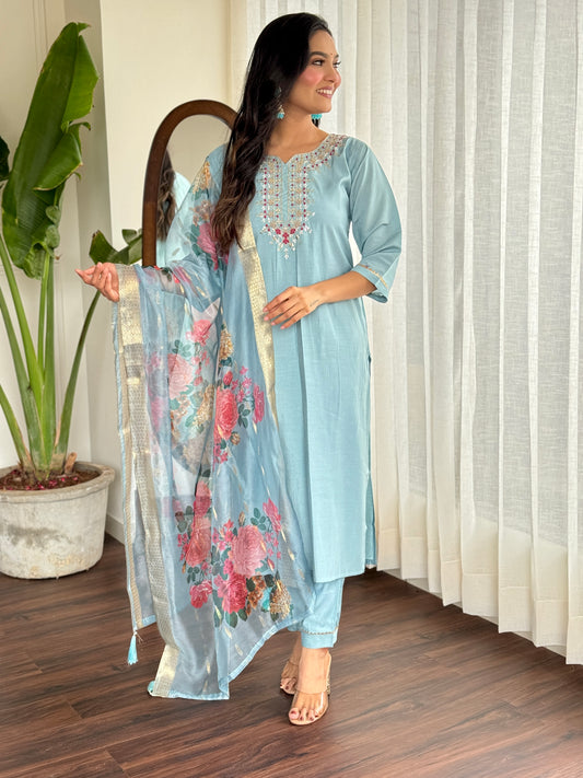WOMEN LEHERIYA KURTA SET