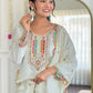 WOMEN EMBROIDERED STRAIGHT KURTA SET